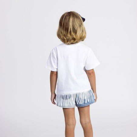 Maglia a Maniche Corte per Bambini Stitch Bianco