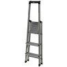 Scala Pieghevole a 3 Scalini Krause 126214 Argentato Alluminio