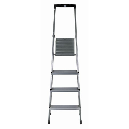 Scala Pieghevole a 4 Scalini Krause 126221 Argentato Alluminio