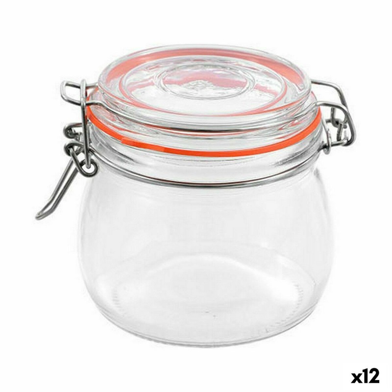 Vaso La Mediterránea Ermetico Vetro 500 ml (12 Unità) Vaso La Mediterránea Ermetico Vetro 500 ml (12 Unità)