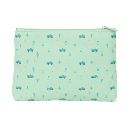 Astuccio Scuola Safta Coches Macchine Verde 23 x 16 x 3 cm