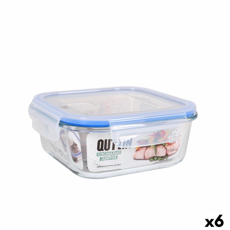 Porta pranzo Ermetico Quttin Quadrato 1,1 L (6 Unità) Porta pranzo Ermetico Quttin Quadrato 1,1 L (6 Unità)