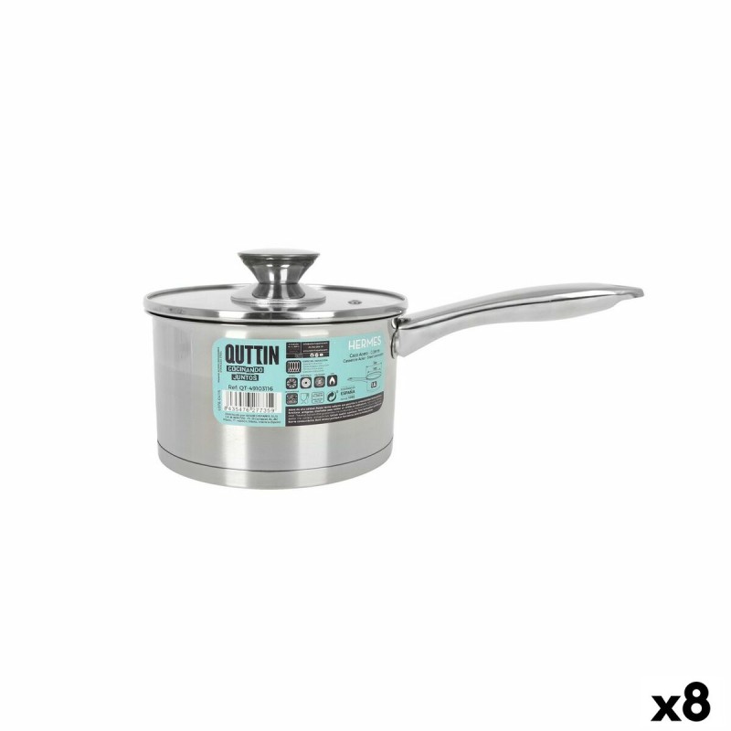 Casseruola con Coperchio Quttin Hermes 1,8 L Acciaio (8 Unità) Casseruola con Coperchio Quttin Hermes 1,8 L Acciaio (8 Unità)