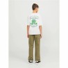 Maglia a Maniche Corte per Bambini Jack & Jones Jorcole Back Print Bianco Verde