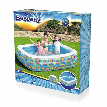 Bestway Piscina Gonfiabile 3 Camere Floreale 229x152x56 cm +6 Anni Giardino 54120