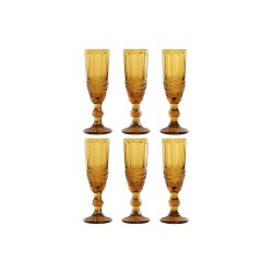 Set di Bicchieri Home ESPRIT Ambra Cristallo 150 ml (6 Unità)