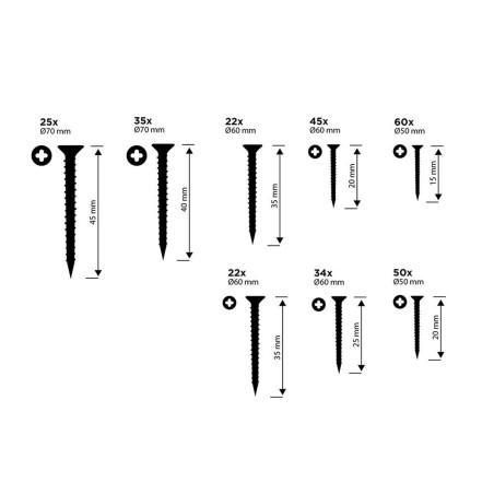 Kit di viti Black & Decker Phillips Legno 332 Pezzi