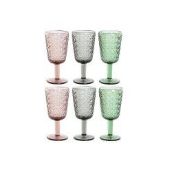 Set di Bicchieri Home ESPRIT Nero Rosso Verde Cristallo 285 ml (6 Unità)
