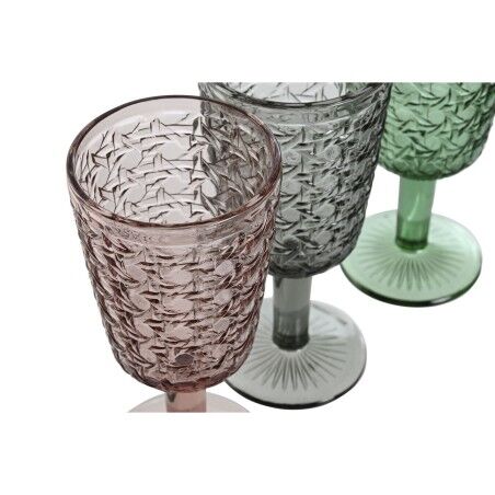 Set di Bicchieri Home ESPRIT Nero Rosso Verde Cristallo 285 ml (6 Unità)