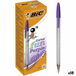 Set di Penne Bic Cristal Fun Porpora 1,6 mm (18 Unità)