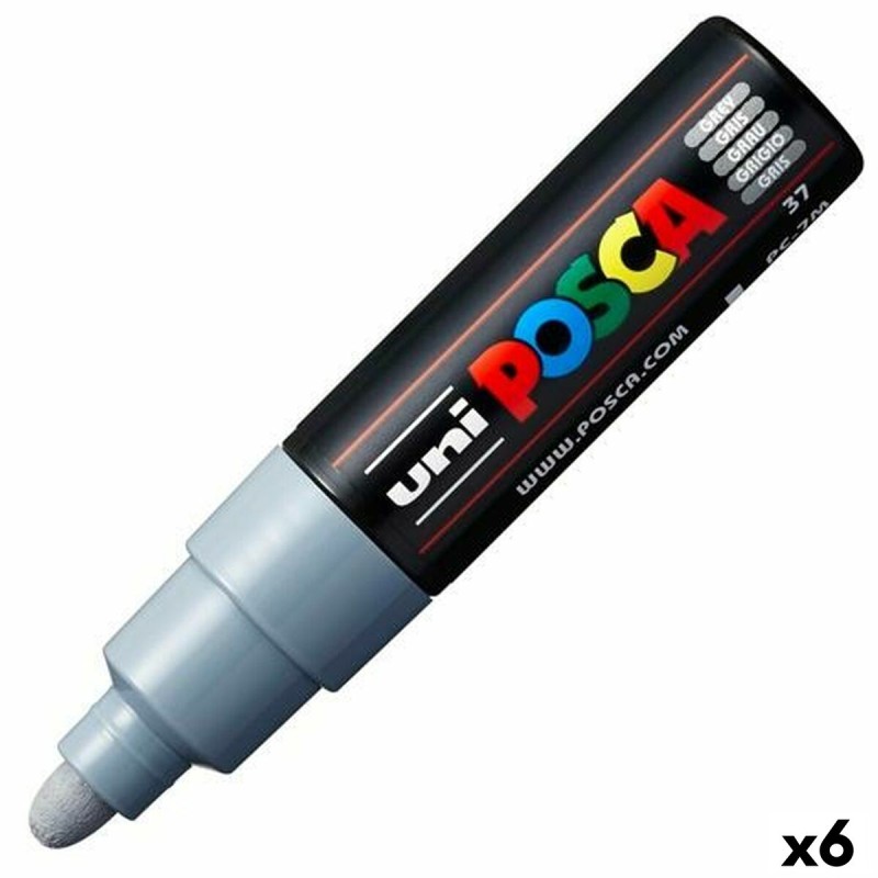 Pennarello POSCA PC-7M Grigio (6 Unità)