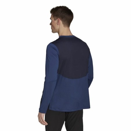 Maglia a Maniche Lunghe Uomo Adidas Training 1/4-Zip Blu scuro