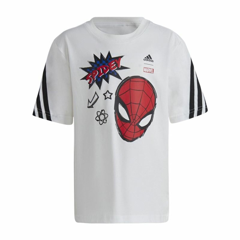 Maglia a Maniche Corte per Bambini Adidas Spider-Man Bianco Maglia a Maniche Corte per Bambini Adidas Spider-Man Bianco