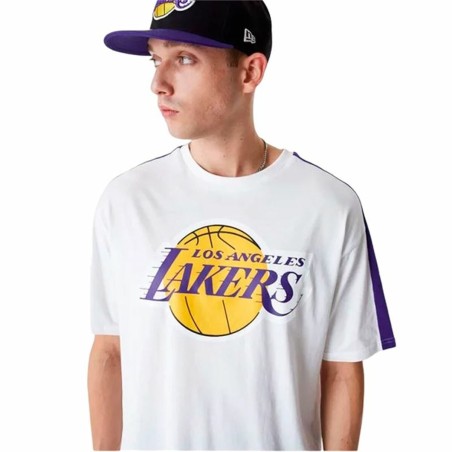 Maglia a Maniche Corte Uomo New Era NBA Colour Block LA Lakers Bianco