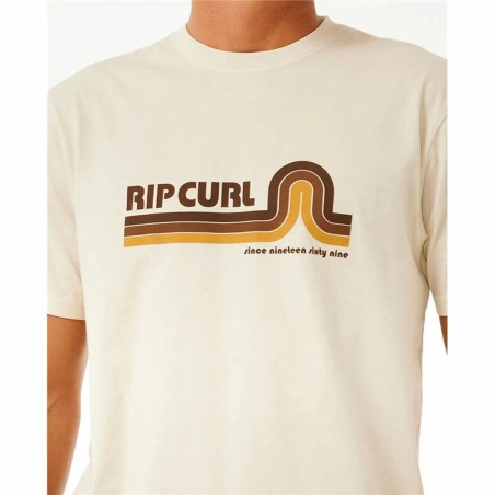 Maglia a Maniche Corte Uomo Rip Curl Surf Revival Mumma Bianco Caldo