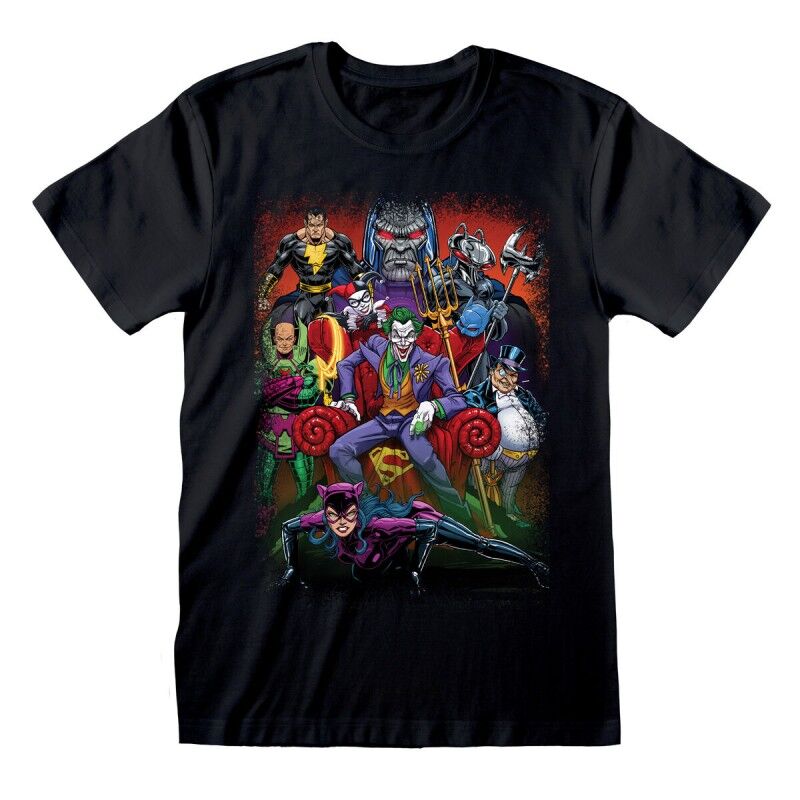 Maglia a Maniche Corte DC Comics Villains Nero Unisex Maglia a Maniche Corte DC Comics Villains Nero Unisex