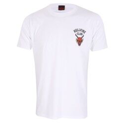 Maglia a Maniche Corte Stranger Things Helfire Club Bianco Unisex