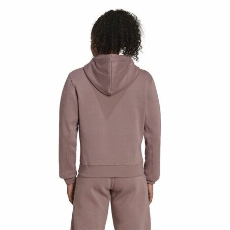 Felpa con Cappuccio e Cerniera Donna Adidas ALL SZN Fleece Caffè