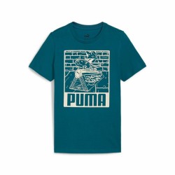Maglia a Maniche Corte per Bambini Puma Ess+ Mid 90S Graphic Azzurro