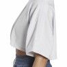 Maglia a Maniche Corte Donna Reebok Fitness Crop Vector Velour Grigio chiaro