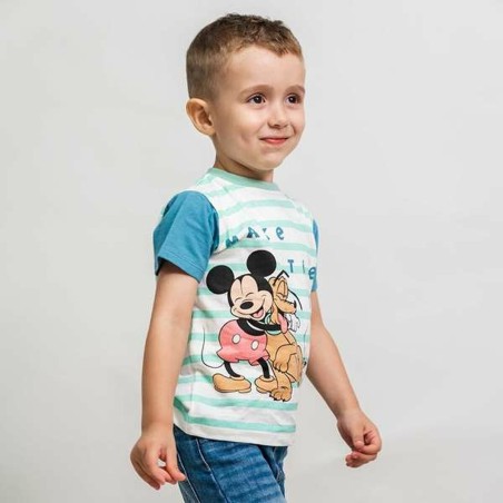 Maglia a Maniche Corte per Bambini Mickey Mouse Multicolore 18 Mesi