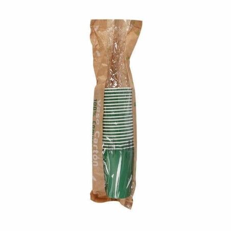 Set di Bicchieri Algon Monouso Cartone Verde 20 Pezzi 220 ml (20 Unità)