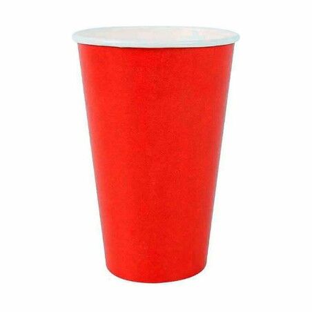 Set di Bicchieri Algon Monouso Cartone Rosso 10 Pezzi 350 ml (20 Unità)