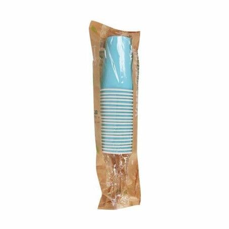 Set di Bicchieri Algon Monouso Cartone Azzurro 20 Pezzi 220 ml (20 Unità)