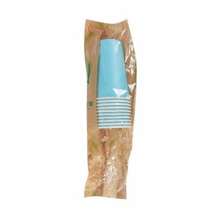Set di Bicchieri Algon Monouso Cartone Azzurro 10 Pezzi 350 ml (20 Unità)