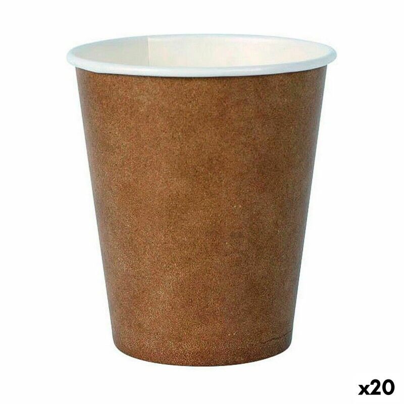 Set di Bicchieri Algon Monouso Cartone carta kraft 30 Pezzi 250 ml (20 Unità) Set di Bicchieri Algon Monouso Cartone carta kraft 30 Pezzi 250 ml (20 Unità)