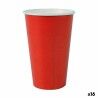 Set di Bicchieri Algon Monouso Cartone Rosso 7 Pezzi 450 ml (16 Unità)