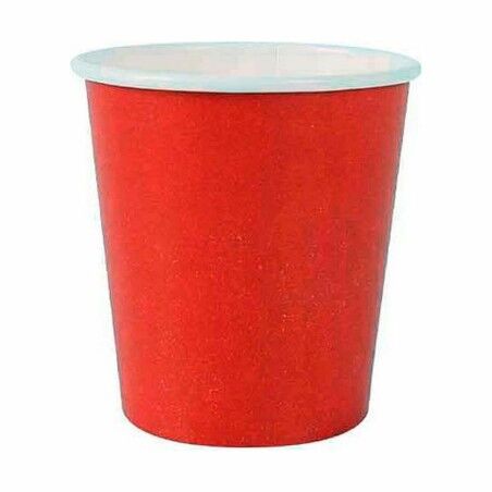 Set di Bicchieri Algon Monouso Cartone Rosso 20 Pezzi 120 ml (24 Unità)