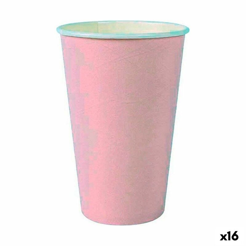 Set di Bicchieri Algon Monouso Cartone Rosa 7 Pezzi 450 ml (16 Unità) Set di Bicchieri Algon Monouso Cartone Rosa 7 Pezzi 450 ml (16 Unità)