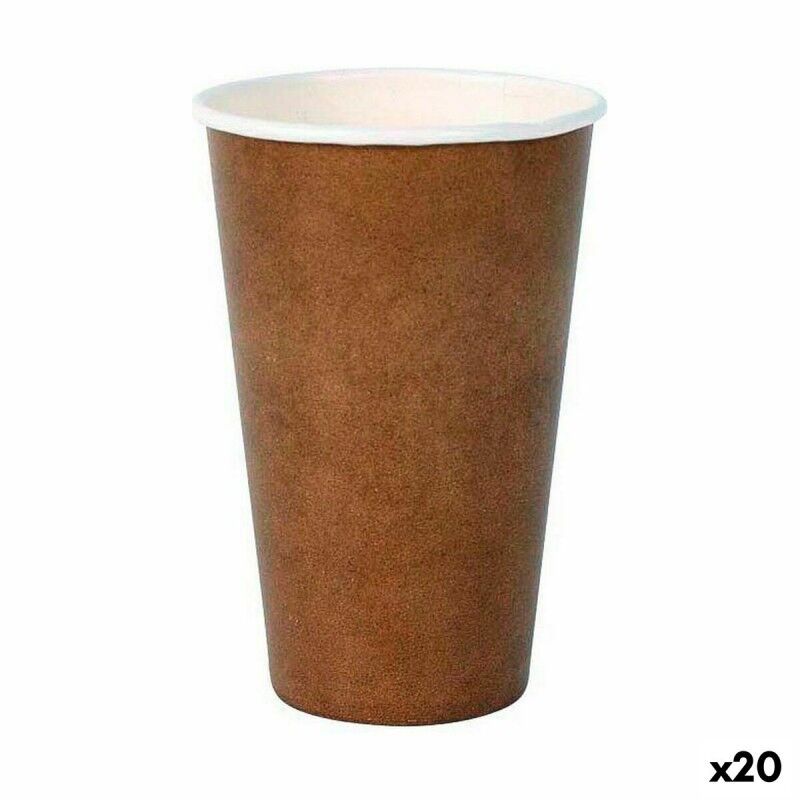 Set di Bicchieri Algon Monouso Cartone carta kraft 10 Pezzi 350 ml (20 Unità) Set di Bicchieri Algon Monouso Cartone carta kraft 10 Pezzi 350 ml (20 Unità)