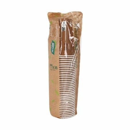 Set di Bicchieri Algon Monouso Cartone carta kraft 10 Pezzi 350 ml (20 Unità)