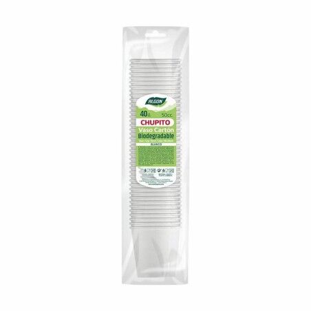 Set di Bicchierini da Chicchetto Algon Monouso Cartone Bianco 40 Pezzi 50 ml (36 Unità)