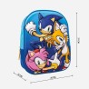 Zaino Scuola 3D Sonic 25 x 31 x 9 cm
