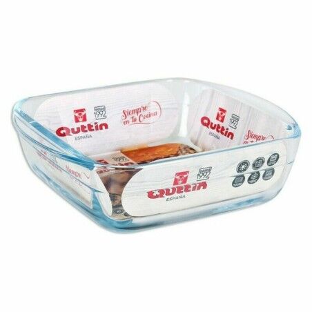 Vassoio da Forno Quttin 66603 1,1 L Vetro Quadrato 1,1 L 19,7 x 16,8 x 5,6 cm (10 Unità)