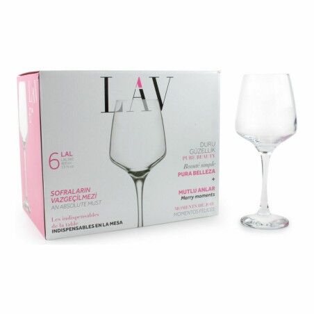 Set di calici da vino LAV Lal 6 Pezzi (4 Unità)
