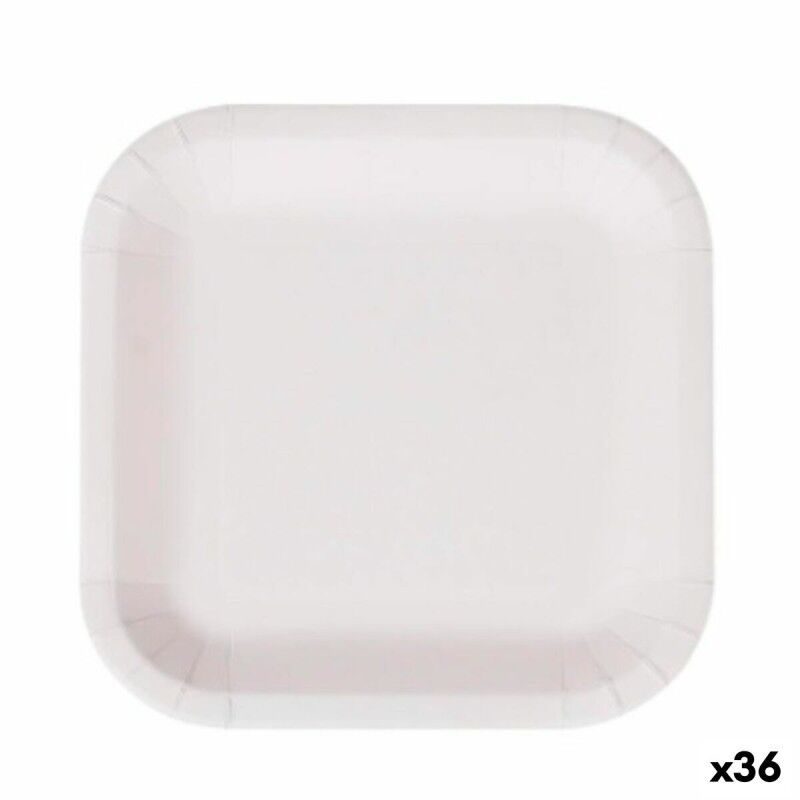 Set di piatti Algon Monouso Bianco Cartone Quadrato 26 cm (36 Unità) Set di piatti Algon Monouso Bianco Cartone Quadrato 26 cm (36 Unità)