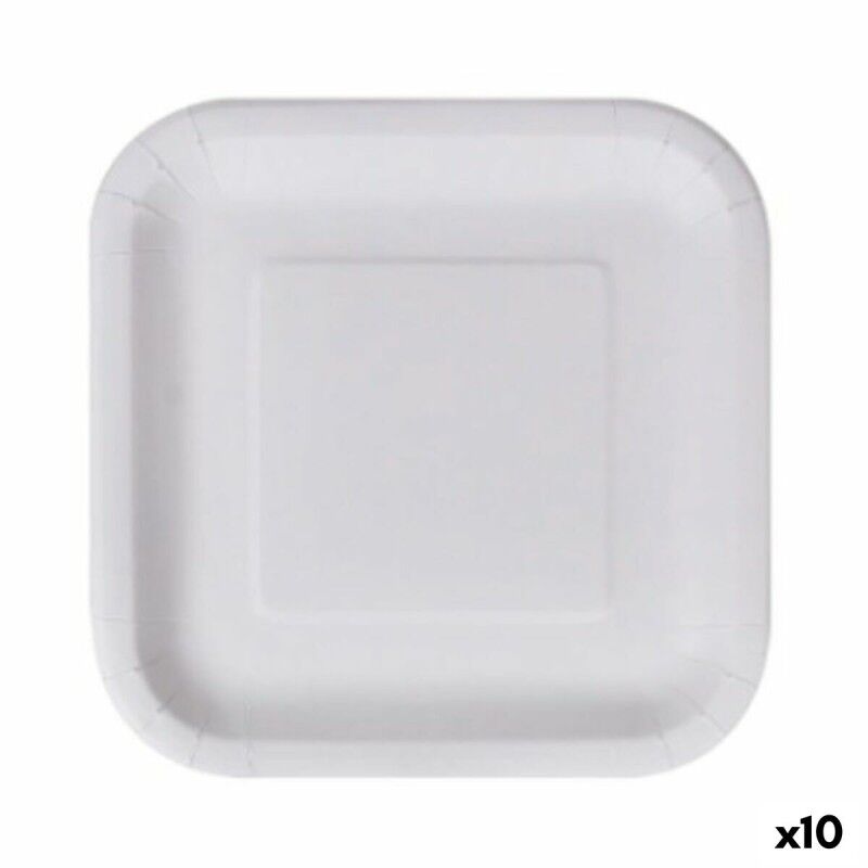 Set di piatti Algon Monouso Bianco Cartone Quadrato 23 cm (10 Unità) Set di piatti Algon Monouso Bianco Cartone Quadrato 23 cm (10 Unità)