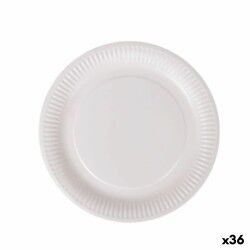 Set di piatti Algon Monouso Bianco Cartone 23 cm (36 Unità)