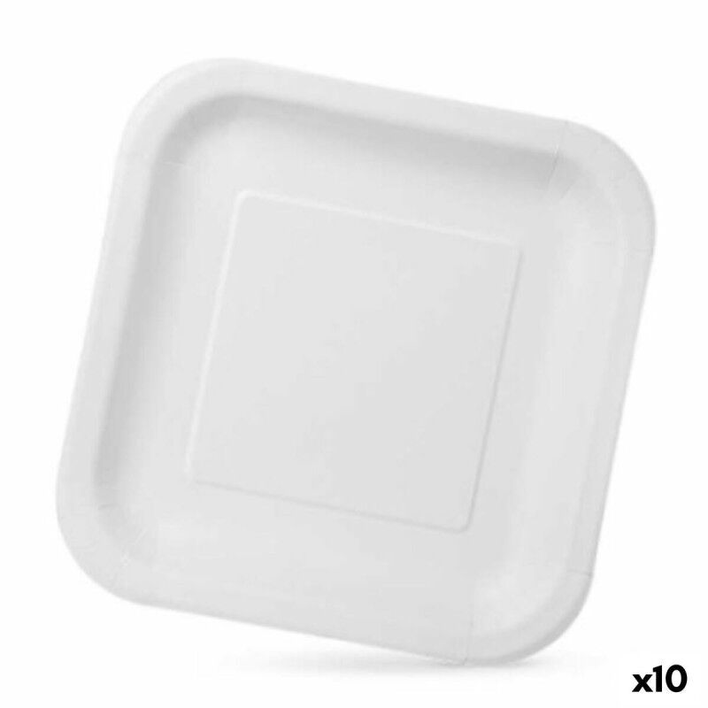 Set di piatti Algon Monouso Bianco Cartone 23 x 23 x 1,5 cm (10 Unità) Set di piatti Algon Monouso Bianco Cartone 23 x 23 x 1,5 cm (10 Unità)
