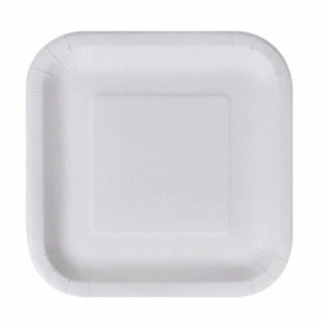 Set di piatti Algon Monouso Bianco Cartone Quadrato 26 cm (36 Unità)