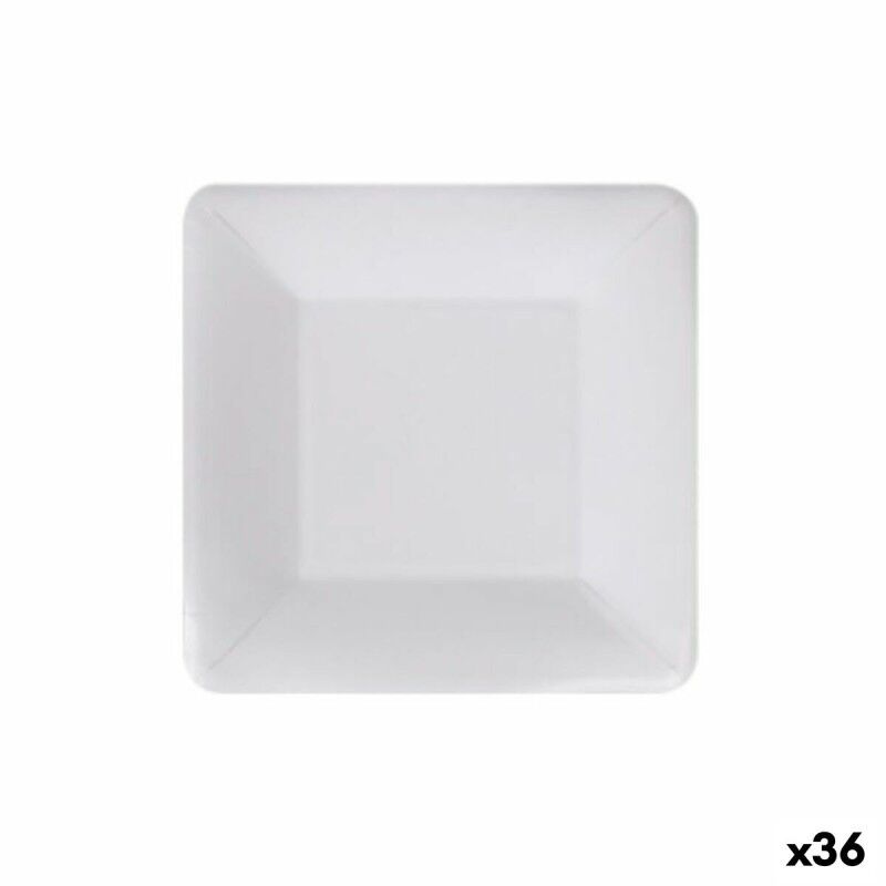 Set di piatti Algon Monouso Bianco Cartone Quadrato 18 cm (36 Unità) Set di piatti Algon Monouso Bianco Cartone Quadrato 18 cm (36 Unità)