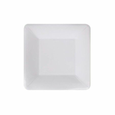 Set di piatti Algon Monouso Bianco Cartone Quadrato 18 cm (36 Unità)