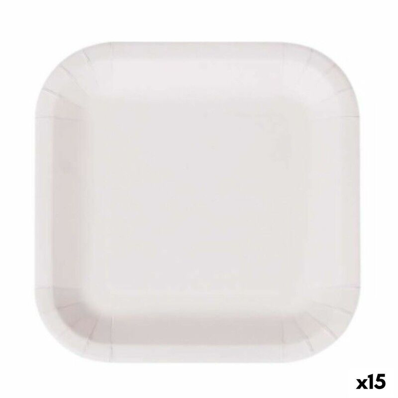 Set di piatti Algon Monouso Bianco Cartone Quadrato 26 cm (15 Unità) Set di piatti Algon Monouso Bianco Cartone Quadrato 26 cm (15 Unità)