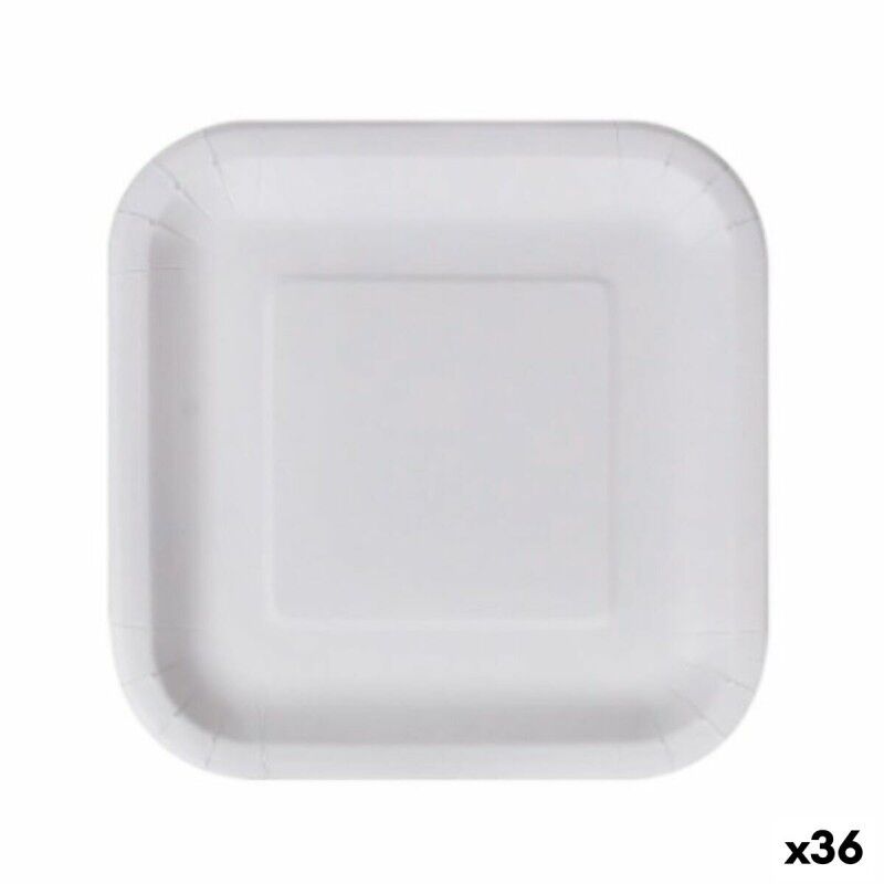 Set di piatti Algon Monouso Bianco Cartone Quadrato 23 cm (36 Unità) Set di piatti Algon Monouso Bianco Cartone Quadrato 23 cm (36 Unità)