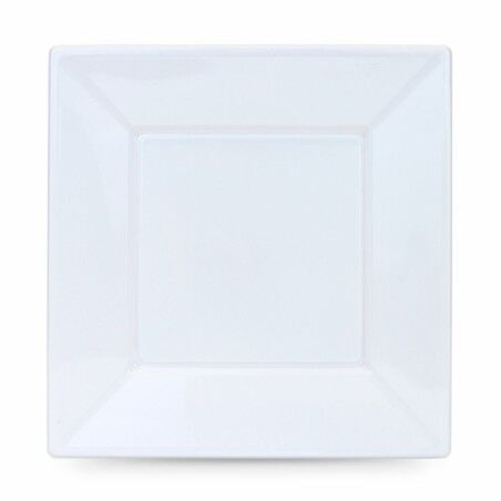Set di piatti riutilizzabili Algon Quadrato Bianco Plastica 23 x 23 x 2 cm (24 Unità)