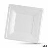 Set di piatti Algon Monouso Bianco Canna da Zucchero Quadrato 20 cm (24 Unità)